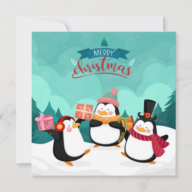 Festiva Tarjeta de vacaciones para navidades (Anverso)