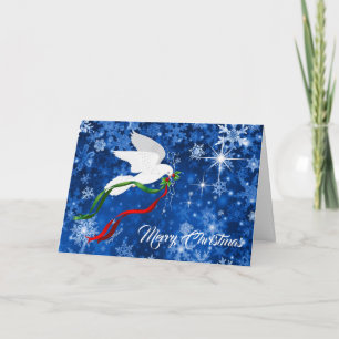 Festiva Tarjeta de vacaciones para Navidades blancos
