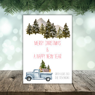 Festiva Tarjeta de vacaciones para Navidades de animales d