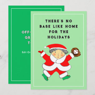 Festiva Tarjeta de vacaciones para Navidades de béisbol