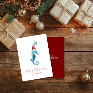 Festiva Tarjeta de vacaciones para Navidades de Caballo de