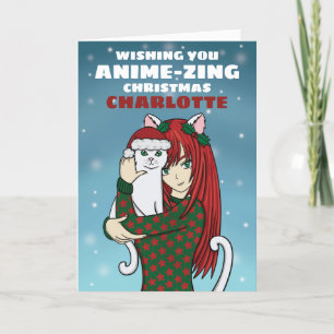 Festiva Tarjeta de vacaciones para Navidades de Chicas de 