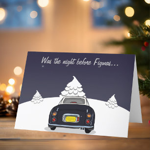 Festiva Tarjeta de vacaciones para Navidades de coches de