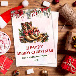 Festiva Tarjeta de vacaciones para Navidades de Cowboy Boo