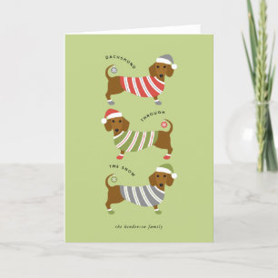 Festiva Tarjeta de vacaciones para Navidades de Dachshund