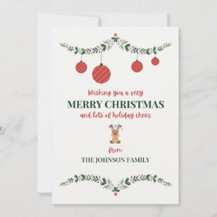 Festiva Tarjeta de vacaciones para Navidades de familia Cu
