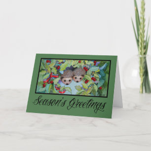 Festiva Tarjeta de vacaciones para Navidades de Hedgehog