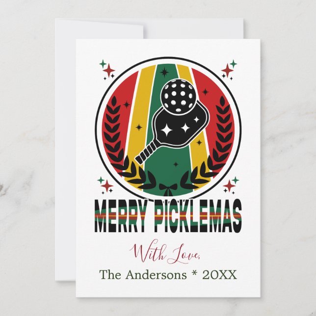 Festiva Tarjeta de vacaciones para Navidades de Merry Pick (Anverso)