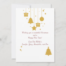 Tarjeta de vacaciones para Navidades de ornamentos