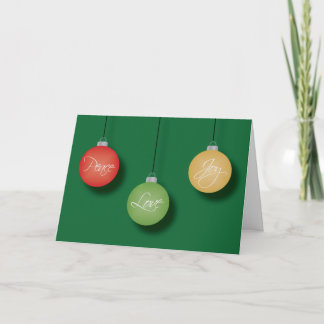 Festiva Tarjeta de vacaciones para Navidades de Paz, Amor