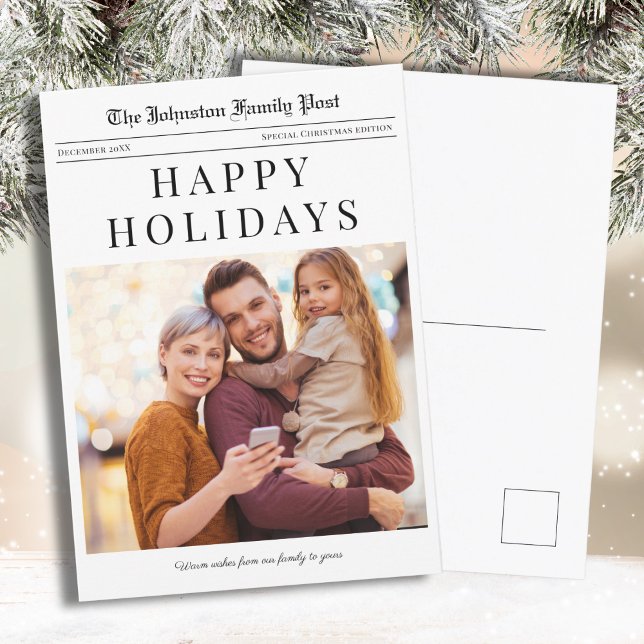 Festiva Tarjeta de vacaciones para Navidades de periódicos (Subido por el creador)