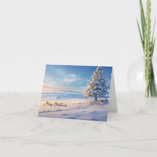 Festiva Tarjeta de vacaciones para Navidades de playa
