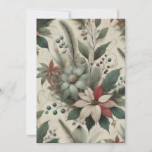 Tarjeta de vacaciones para Navidades de Poinsettia