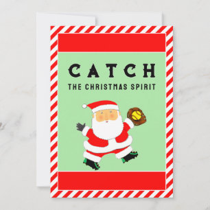Festiva Tarjeta de vacaciones para Navidades de Softbol