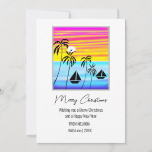 Festiva Tarjeta de vacaciones para Navidades de vela tropi