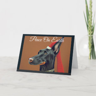 Festiva Tarjeta de vacaciones para Navidades Doberman Pins