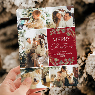 Festiva Tarjeta de vacaciones para Navidades fotográficos 