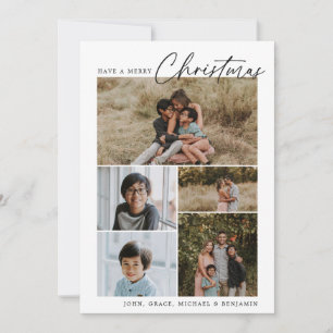 Festiva Tarjeta de vacaciones para Navidades multifotográf