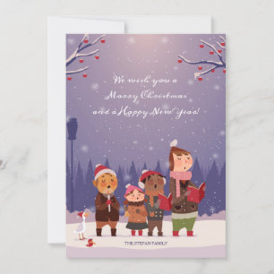 Festiva Tarjeta de vacaciones para navidades que viajan co