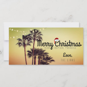 Festiva Tarjeta de vacaciones para Navidades tropicales