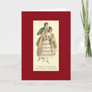 Festiva Tarjeta de vacaciones para Navidades victorianos d