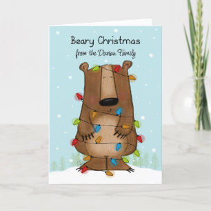 Festiva Tarjeta de vacaciones para oso de beary Navidades 
