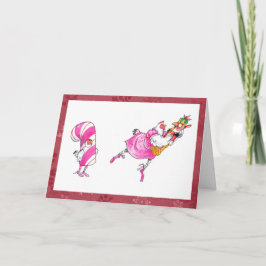 Festiva Tarjeta de vacaciones para pollos de ballet de pep