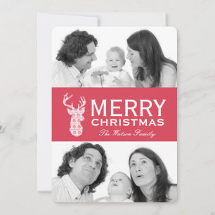 Festiva Tarjeta de vacaciones para renos de Navidades de W