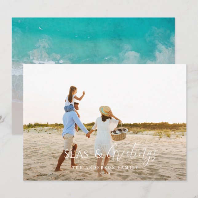 Festiva Tarjeta de vacaciones para un mínimo moderno de 1  (Anverso / Reverso)