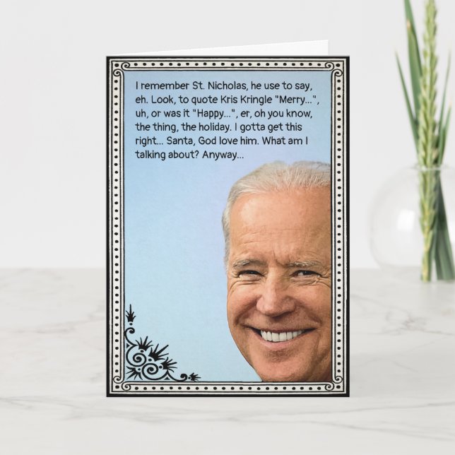 Festiva Tarjeta de vacaciones personalizable de Biden (Anverso)
