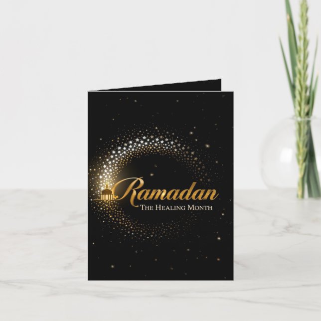 Festiva Tarjeta de vacaciones personalizada de Ramadan Mub (Anverso)
