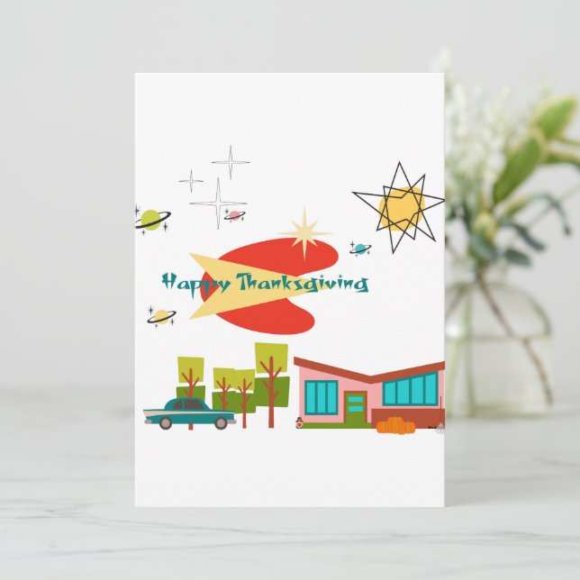 Festiva Tarjeta de vacaciones plana (Anverso de pie)