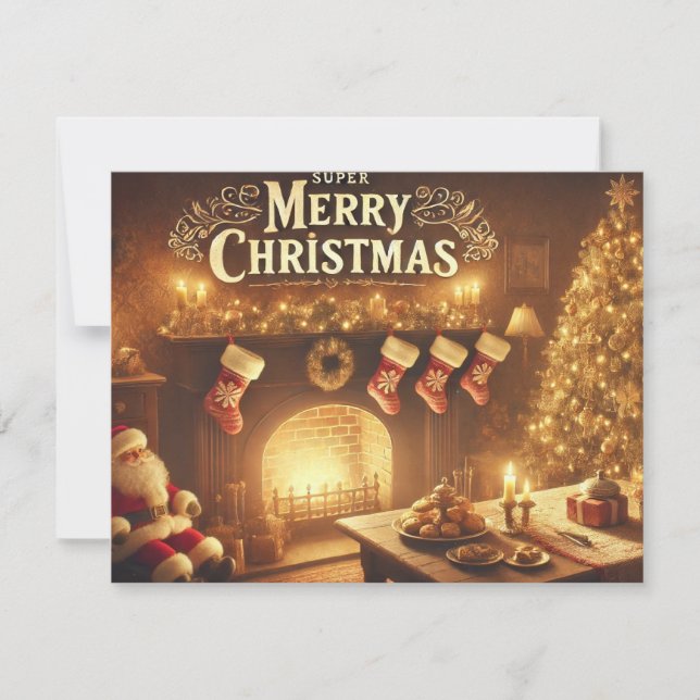 Festiva Tarjeta de vacaciones plana (Anverso)