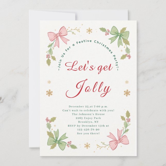 Festiva Tarjeta de vacaciones plana (Anverso)