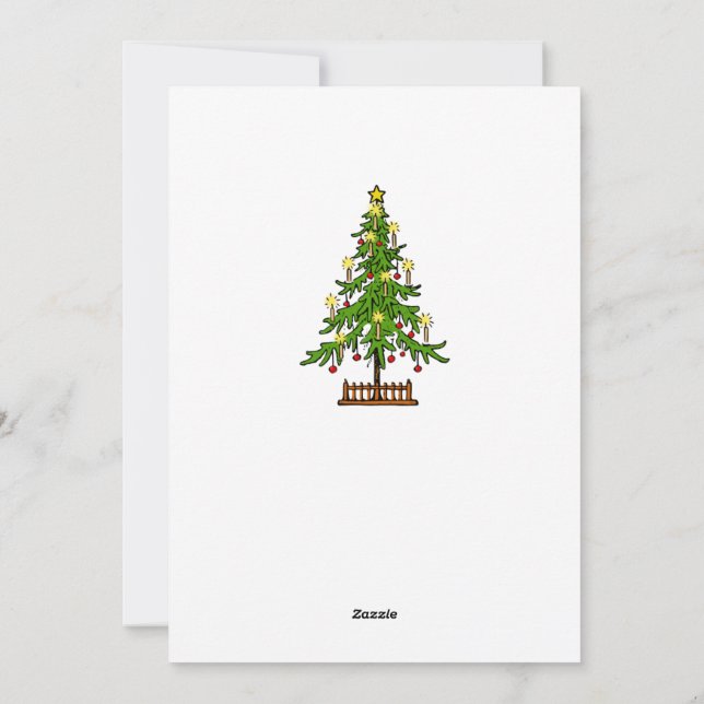 Festiva Tarjeta de vacaciones plana 5 x 7 Navidades Velas (Reverso)