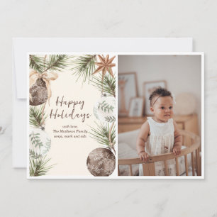 Festiva Tarjeta de vacaciones plana Boho Ornament Surround