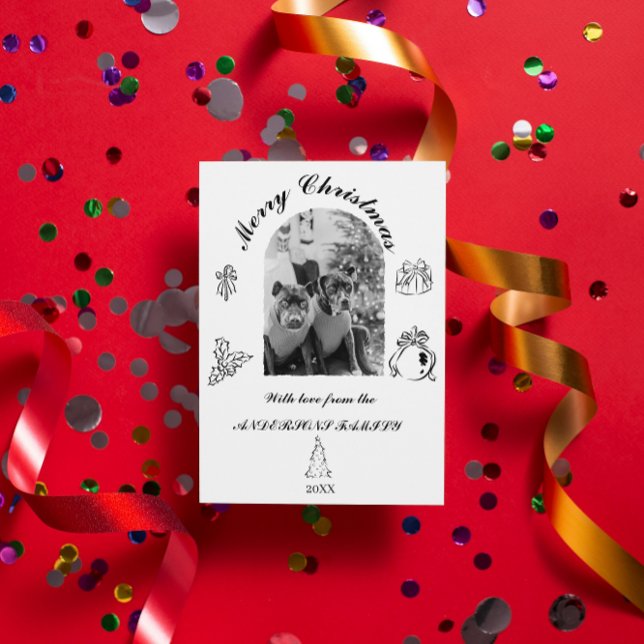 Festiva Tarjeta de vacaciones plana caprichosa dibujada a  (Subido por el creador)