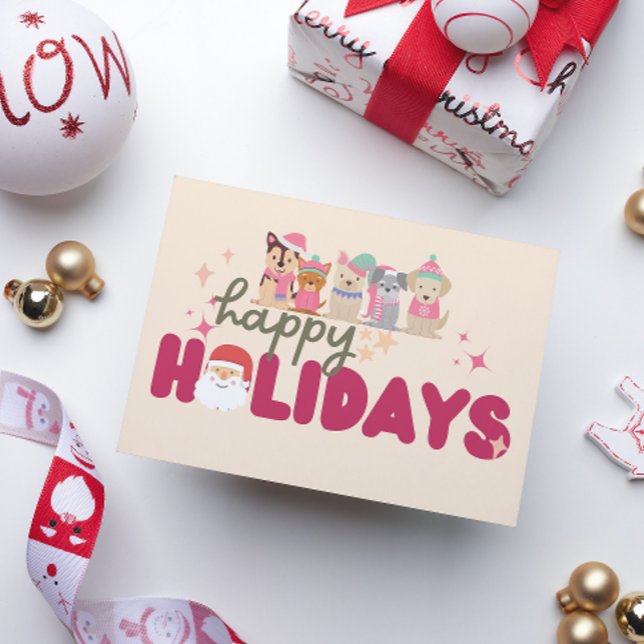 Festiva Tarjeta de vacaciones plana con familia o negocio  (Subido por el creador)