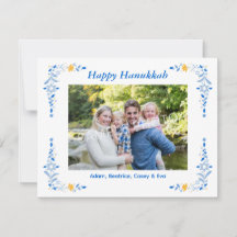 Tarjeta de vacaciones plana con foto de Feliz Janu