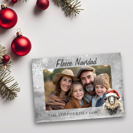 Festiva Tarjeta de vacaciones plana con fotografía de ovej