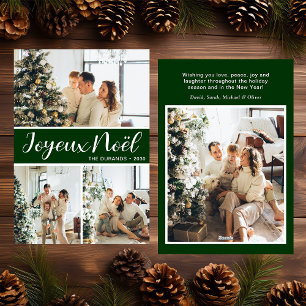 Festiva Tarjeta de vacaciones plana con fotos Joyeux Noel 