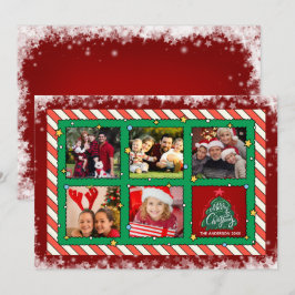 Festiva Tarjeta de vacaciones plana de cinco Navidades de 