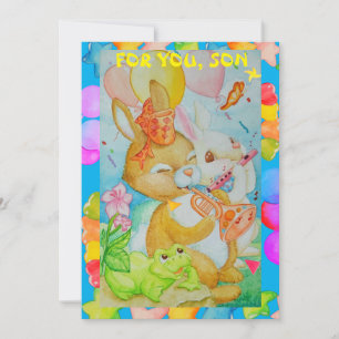 Festiva Tarjeta de vacaciones plana de cumpleaños de un hi