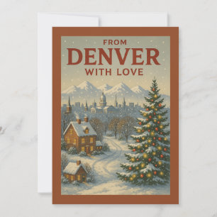 Festiva Tarjeta de vacaciones plana de Denver con amor