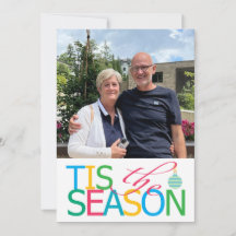 Tarjeta de vacaciones plana de la temporada