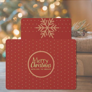 Festiva Tarjeta de vacaciones plana de merry Christmas Per