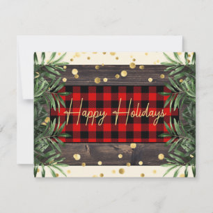 Festiva Tarjeta de vacaciones plana de Moda Lumberjack