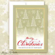 Tarjeta de vacaciones plana de Navidades clásicos
