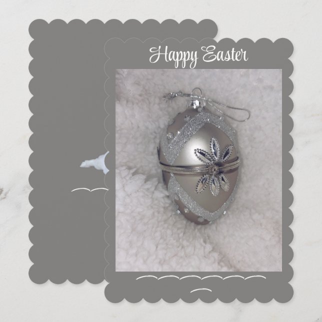 Festiva Tarjeta de vacaciones plana de Pascua (Anverso / Reverso)