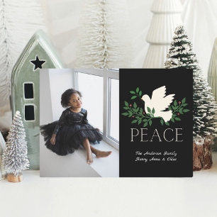 Festiva Tarjeta de vacaciones plana de Peace Dove